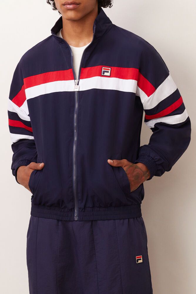 Fila Jacket Mens Navy - Tyrell Wind - Philippines 5607498-YX